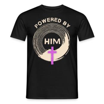 Cross of Christ, Jesus Christ Saying Motivation - Men's T-Shirt - black - Front - AI Model Male 178 light (178cm)