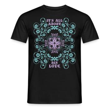 Jesus Christus, Vintage-Ornament, Jesus-Spruch - Männer T-Shirt - Schwarz - Vorne - AI Model Male 178 light (178cm)