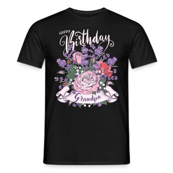 Vintage Style Happy Birthday Grandpa Grandpa Birthday Birthday - Men's T-Shirt - black - Front - AI Model Male 178 light (178cm)