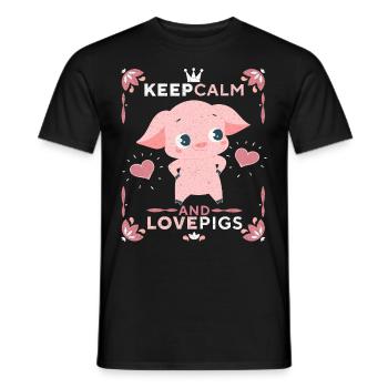 Porcelet, cochon, porcelet-porcelet, drôle de dicton - T-shirt homme - noir - Devant - AI Model Male 178 light (178cm)
