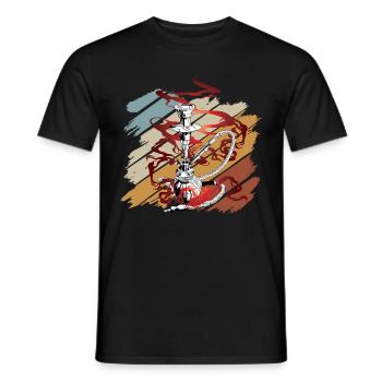 Shisha Tshirt Men Women's Hookah Pipe - Men's T-Shirt - black - Front - AI Model Male 178 light (178cm)
