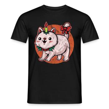 Ugly Christmas Sweater Cat - Men's T-Shirt - black - Front - AI Model Male 178 light (178cm)