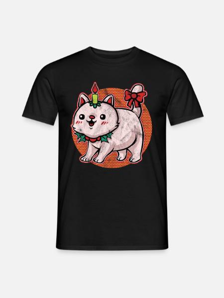 Pull de Noël moche Chat - T-shirt homme - noir