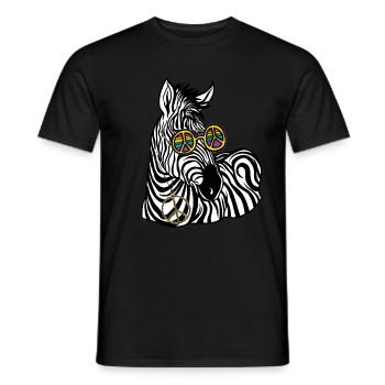 Hippie Tshirt Peace Movement Woodstock Boho Groove - Men's T-Shirt - black - Front - AI Model Male 178 light (178cm)