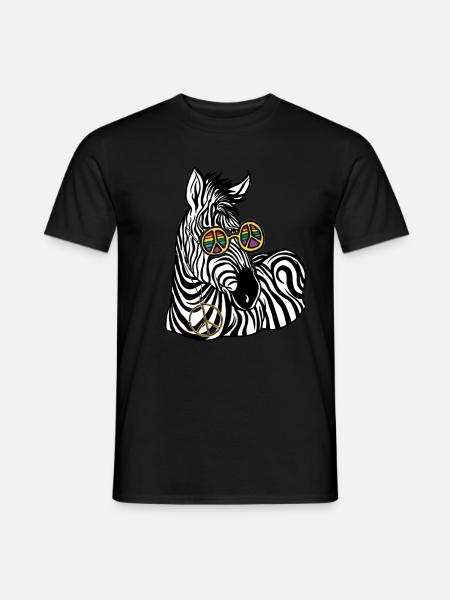 Hippie Tshirt Peace Bewegung Woodstock Boho Groove - Männer T-Shirt - Schwarz