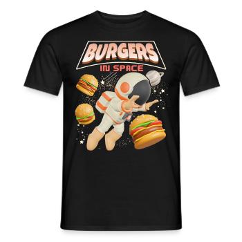 Hamburger lustiger Spruch Burger-Hamburger - Men's T-Shirt - black - Front - AI Model Male 178 light (178cm)