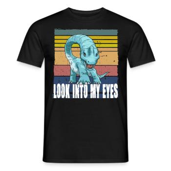 Look Into My Eyes Brachiosaurus Dinosaurier - Männer T-Shirt - Schwarz - Vorne - AI Model Male 178 light (178cm)