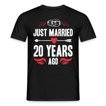 Je viens de me marier il y a 20 ans 20e anniversaire de mariage - T-shirt homme - noir - Devant - AI Model Male 178 light (178cm)