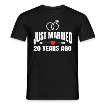 Je viens de me marier il y a 20 ans 20e anniversaire de mariage - T-shirt homme - noir - Devant - AI Model Male 178 light (178cm)
