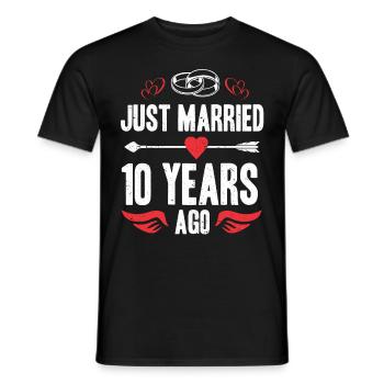 Je viens de me marier il y a 10 ans 10e anniversaire de mariage - T-shirt homme - noir - Devant - AI Model Male 178 light (178cm)