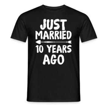 Je viens de me marier il y a 10 ans 10e anniversaire de mariage - T-shirt homme - noir - Devant - AI Model Male 178 light (178cm)