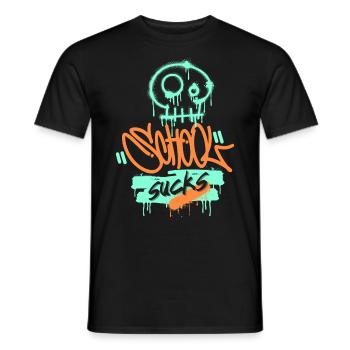 Scuola, frustrazione scolastica, divertente dire stile graffiti - T-shirt uomo - nero - Fronte - AI Model Male 178 light (178cm)