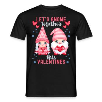 Gnome Dwarf Valentine's Day Funny Saying Pun - Men's T-Shirt - black - Front - AI Model Male 178 light (178cm)