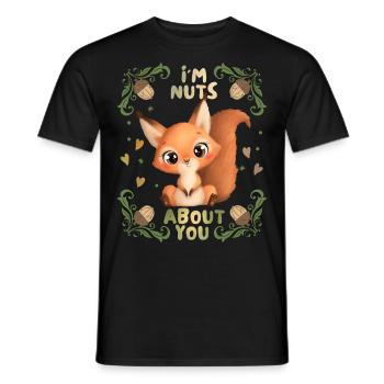 Eichhörnchen-Liebe, I'm-Nuts-About-You Spruch - Männer T-Shirt - Schwarz - Vorne - AI Model Male 178 light (178cm)