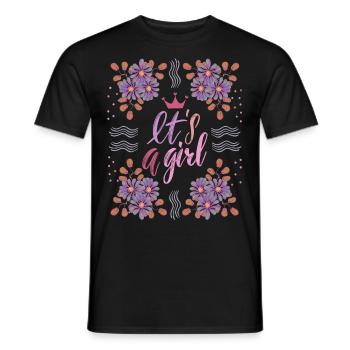 C’est-une-fille, petite fille, annonce, disant - T-shirt homme - noir - Devant - AI Model Male 178 light (178cm)
