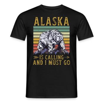 Alaska Geschenk USA Natur Bär Denali Grizzly Wald - Männer T-Shirt - Schwarz - Vorne - AI Model Male 178 light (178cm)