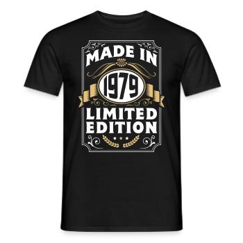 60 födelsedagsfest Gammalt byggår oktober - T-shirt herr - svart - Fram - AI Model Male 178 light (178cm)