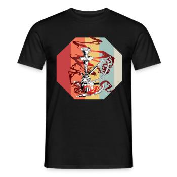 Shisha Tshirt Men Women's Hookah Pipe - Men's T-Shirt - black - Front - AI Model Male 178 light (178cm)
