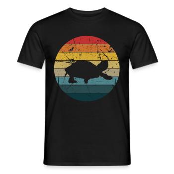 Turtle Tshirt Reptiles Children Men Women - Men's T-Shirt - black - Front - AI Model Male 178 light (178cm)