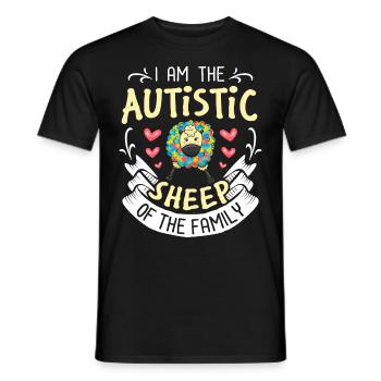 Autisme - T-shirt homme - noir - Devant - AI Model Male 178 light (178cm)