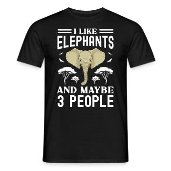 Éléphant - T-shirt homme - noir - Devant - AI Model Male 178 light (178cm)