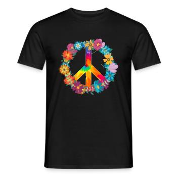 Hippie - T-shirt homme - noir - Devant - AI Model Male 178 light (178cm)
