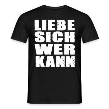 Liebe Sich Wer Kann für den Partner - Männer T-Shirt - Schwarz - Vorne - AI Model Male 178 light (178cm)