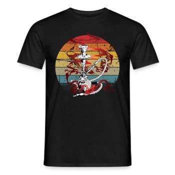 Shisha Tshirt Men Women's Hookah Pipe - Men's T-Shirt - black - Front - AI Model Male 178 light (178cm)