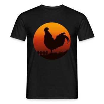 Hühner Hahn Bauer Geflügel Henne Gockel Küken - Männer T-Shirt - Schwarz - Vorne - AI Model Male 178 light (178cm)