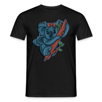 Koala Bear Animal Gift Zoo Sleeping Marsupial - Men's T-Shirt - black - Front - AI Model Male 178 light (178cm)