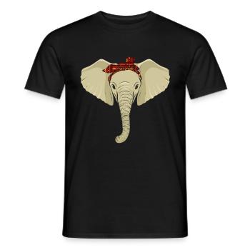 Elefant Tshirt für Elefanten Elephant Kinder Zoo - Männer T-Shirt - Schwarz - Vorne - AI Model Male 178 light (178cm)