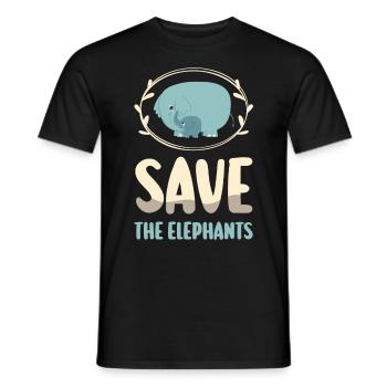 Cadeau d’éléphant pour Proboscis Africa Wilderness Zoo - T-shirt homme - noir - Devant - AI Model Male 178 light (178cm)