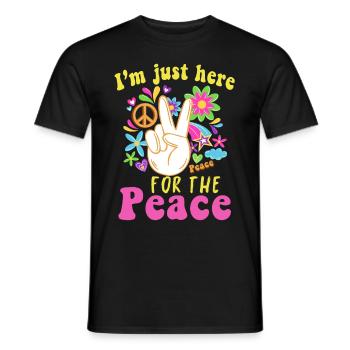 Hippie - Männer T-Shirt - Schwarz - Vorne - AI Model Male 178 light (178cm)