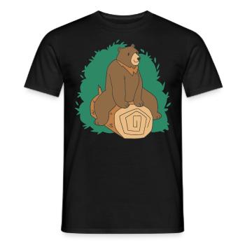 Brown Bear Tree Bear Motif for Brown Bears Team and - Men's T-Shirt - black - Front - AI Model Male 178 light (178cm)