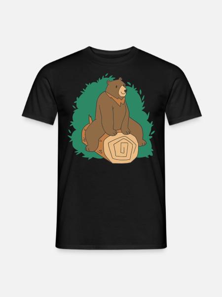 Braunbär Baum Bär Motiv für Braunbären Team und - Männer T-Shirt - Schwarz