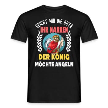 Reicht mir die Rute der König will angeln für - Männer T-Shirt - Schwarz - Vorne - AI Model Male 178 light (178cm)