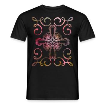 Christliches-Kreuz, Vintage-Stil, Jesus Christus - Männer T-Shirt - Schwarz - Vorne - AI Model Male 178 light (178cm)