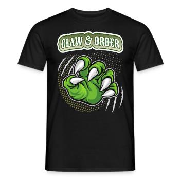 Klaue, Dinosaurier Kralle lustiger Spruch, Pun - Männer T-Shirt - Schwarz - Vorne - AI Model Male 178 light (178cm)