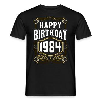 1980 Birthday Party Old Year of Construction - Men's T-Shirt - black - Front - AI Model Male 178 light (178cm)