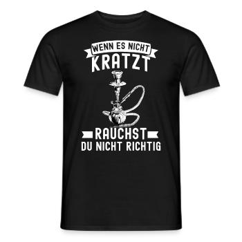 Shisha Tshirt Herren Damen Wasserpfeife Pfeife - Männer T-Shirt - Schwarz - Vorne - AI Model Male 178 light (178cm)