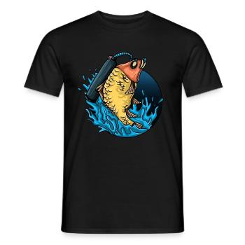Fisch Geschenk Tauchen Karpfen Zander Angeln - Männer T-Shirt - Schwarz - Vorne - AI Model Male 178 light (178cm)