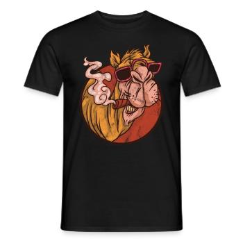 Camel Gift Lama Alpaga Llama Animal Fumer - T-shirt homme - noir - Devant - AI Model Male 178 light (178cm)