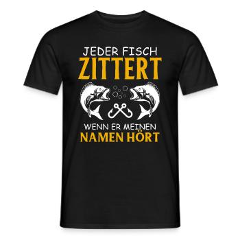 Angeln Geschenk Fischer Angler Petri Heil Rute - Männer T-Shirt - Schwarz - Vorne - AI Model Male 178 light (178cm)