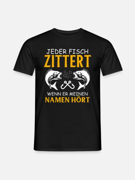 Angeln Geschenk Fischer Angler Petri Heil Rute - Männer T-Shirt - Schwarz