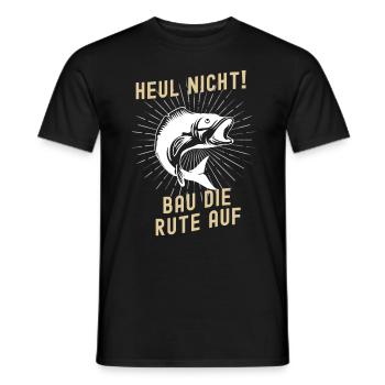 Fishing Tshirt Man Fisherman Rod Fishing Fishing - Men's T-Shirt - black - Front - AI Model Male 178 light (178cm)