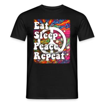 Hippie Geschenk Acidhead Flowerpower Hippi Hippy - Männer T-Shirt - Schwarz - Vorne - AI Model Male 178 light (178cm)