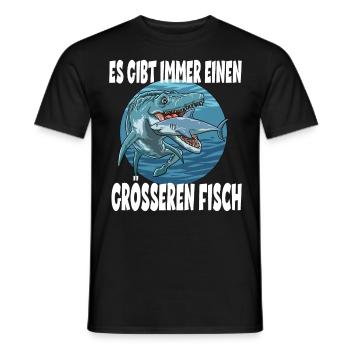 Es gibt immer einen größeren Fisch Elasmosaurus - Männer T-Shirt - Schwarz - Vorne - AI Model Male 178 light (178cm)
