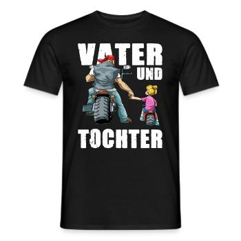 Vater und Tochter Biker Rocker Motorrad - Männer T-Shirt - Schwarz - Vorne - AI Model Male 178 light (178cm)
