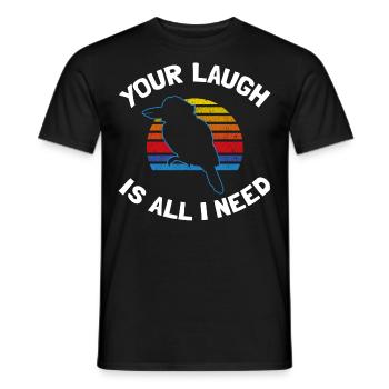 Kookaburra Design and Laughing Bird - Men's T-Shirt - black - Front - AI Model Male 178 light (178cm)
