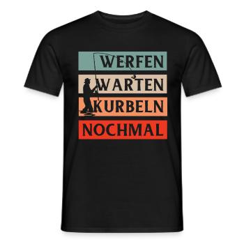 Angeln Tshirt Mann Fischer Rute Fischfang Fishing - Männer T-Shirt - Schwarz - Vorne - AI Model Male 178 light (178cm)